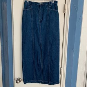 Long blue jean skirt